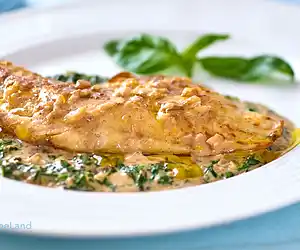 Snapper with Basil Cream Sauce
