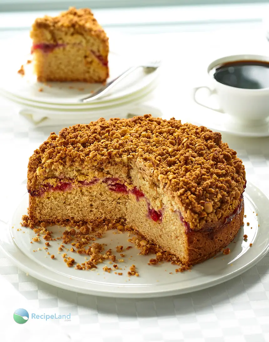 Cherry Coffee Cake with Almond Crumble