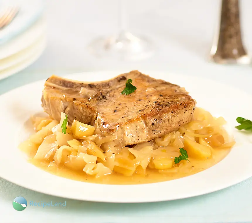 Slow Cooker Pork, Apples & Cabbage