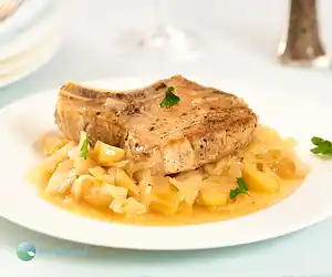 Slow Cooker Pork, Apples & Cabbage