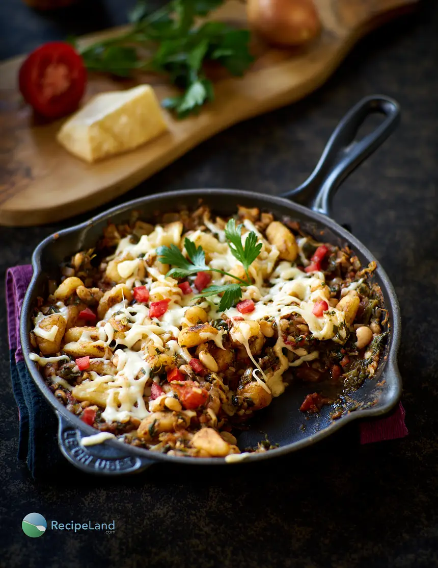 Cheesy Gnocchi with Spinach & Beans