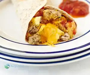 Cheesy Breakfast Sausage Tortillas