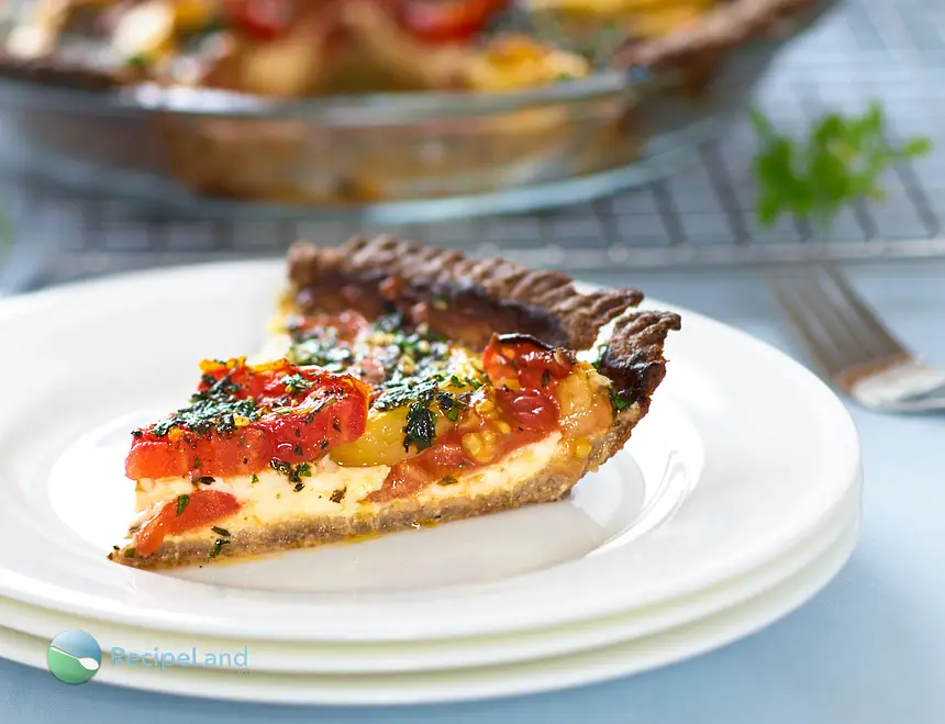 Cheesy Herbed Heirloom Tomato Pie