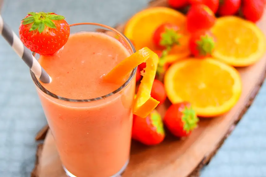 Strawberry, Orange & Banana Frappe