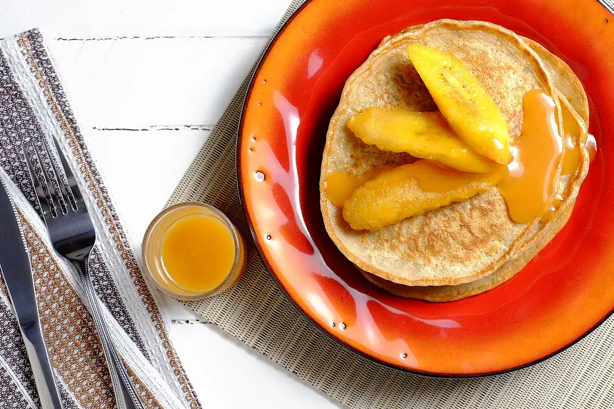 Caramel Banana Pancakes