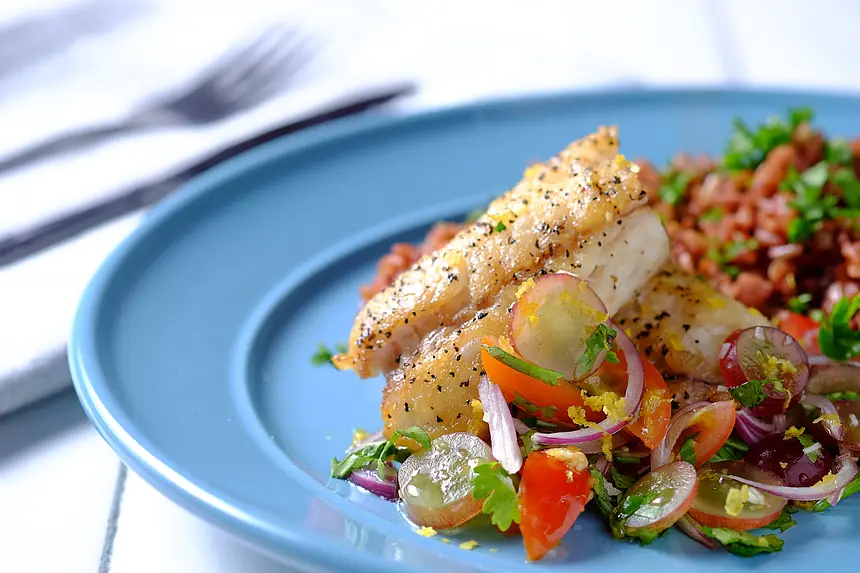 Pan-Fried Snapper Fillet with Fresh Grape Salsa