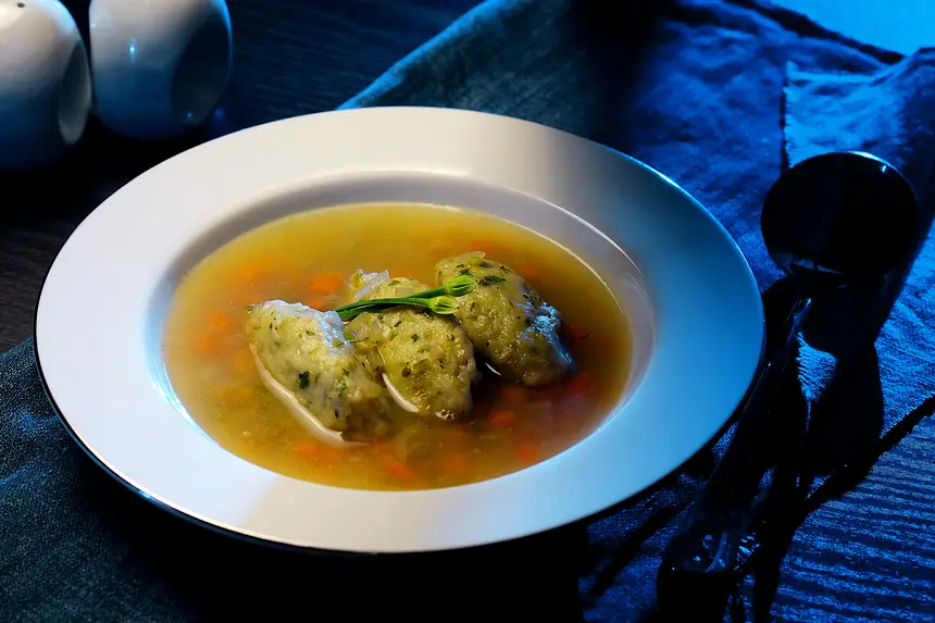 Vegetable Cawl with Herbed Potato Quenelles