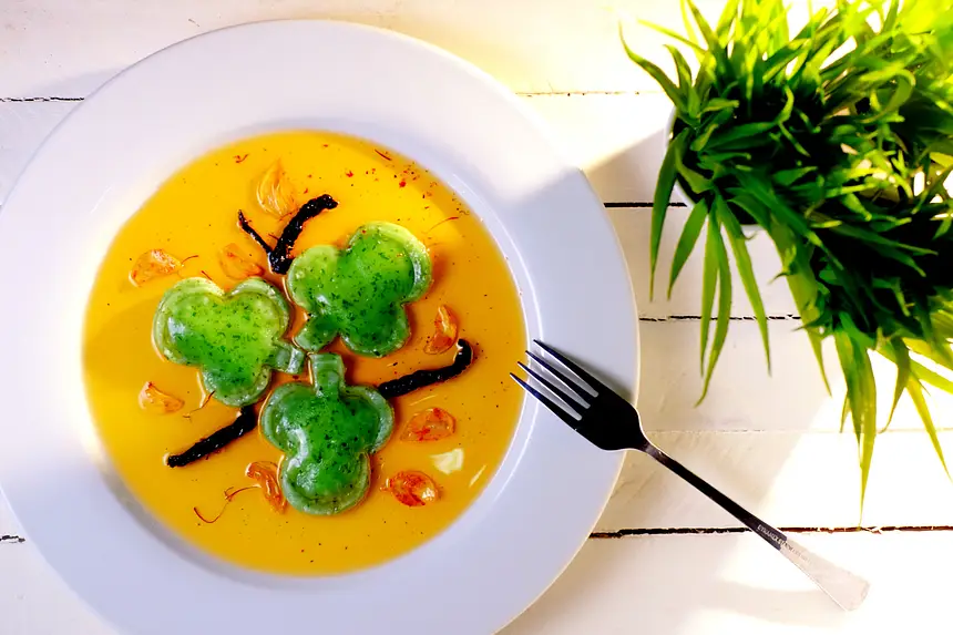 Colcannon Stuffed Shamrock Ravioli