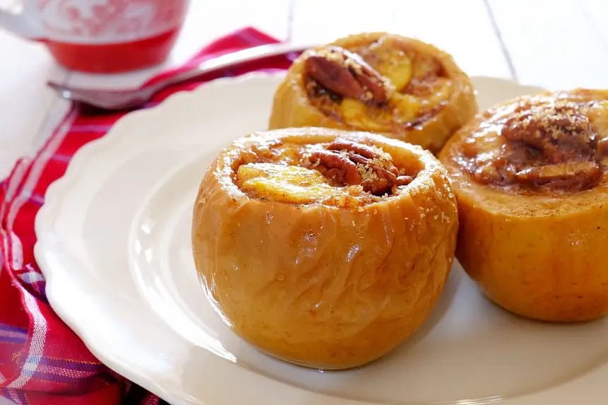 Winter-Spiced Banana & Pecan Stuffed Apples