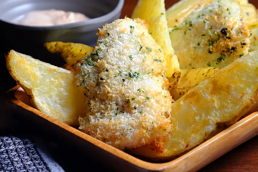 Asian Baked Fish & Chips