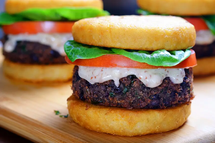Smoky Black Bean Burgers on Potato Buns