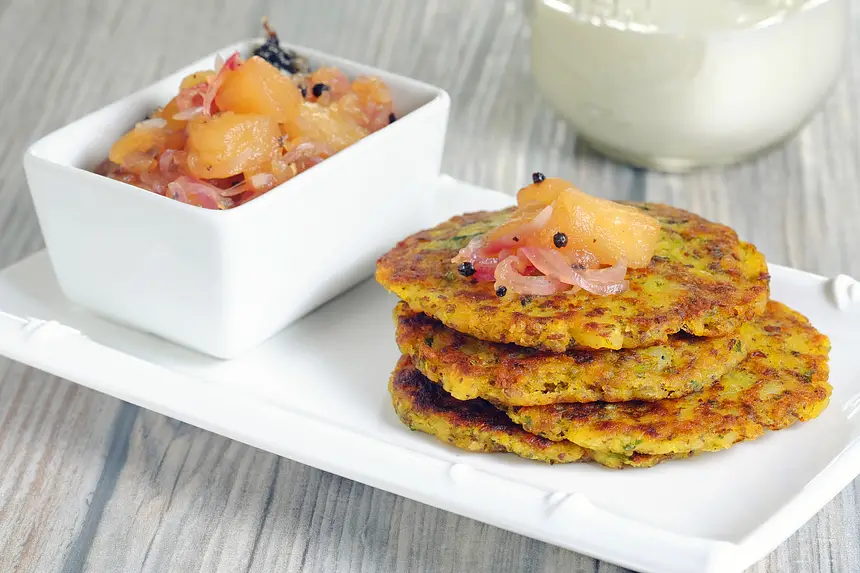 Cilantro Latkes with Five-Spice Apple Sauce