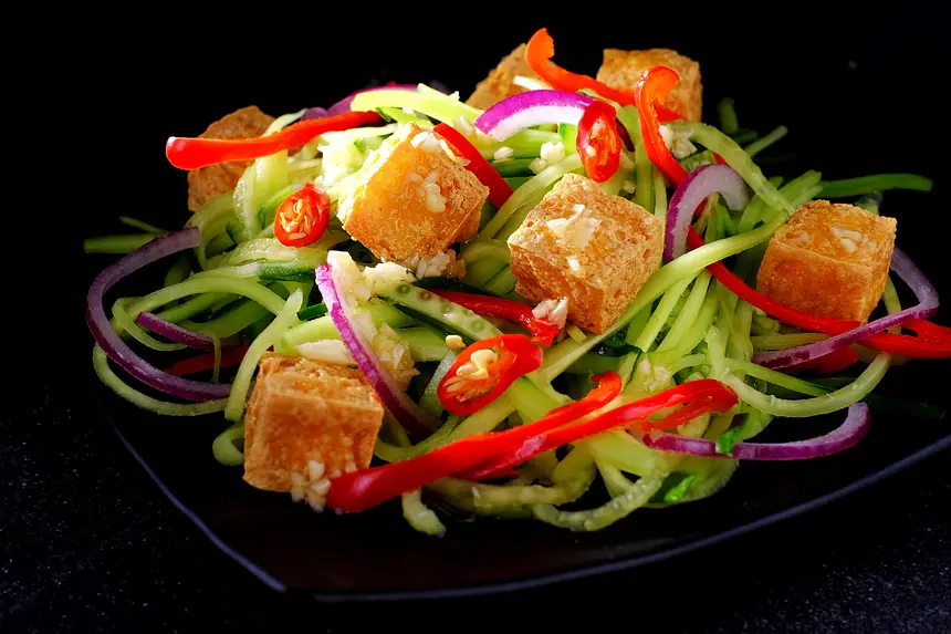 Crisp Tofu & Thai Cucumber Raita
