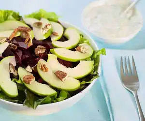 Apple Beet Salad with Creamy Diil Dressing