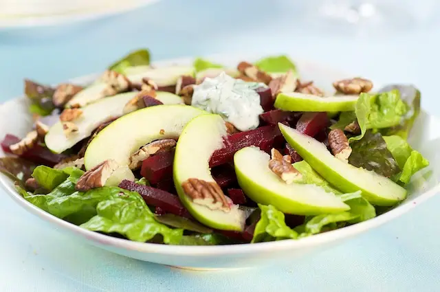 Apple Beet Salad with Creamy Diil Dressing