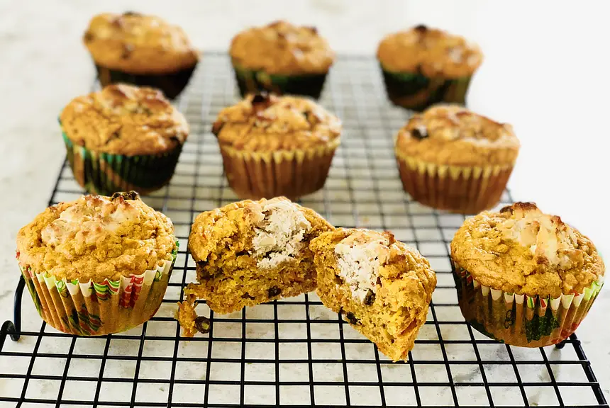 Carrot Muffins with Walnut-Cream Centers
