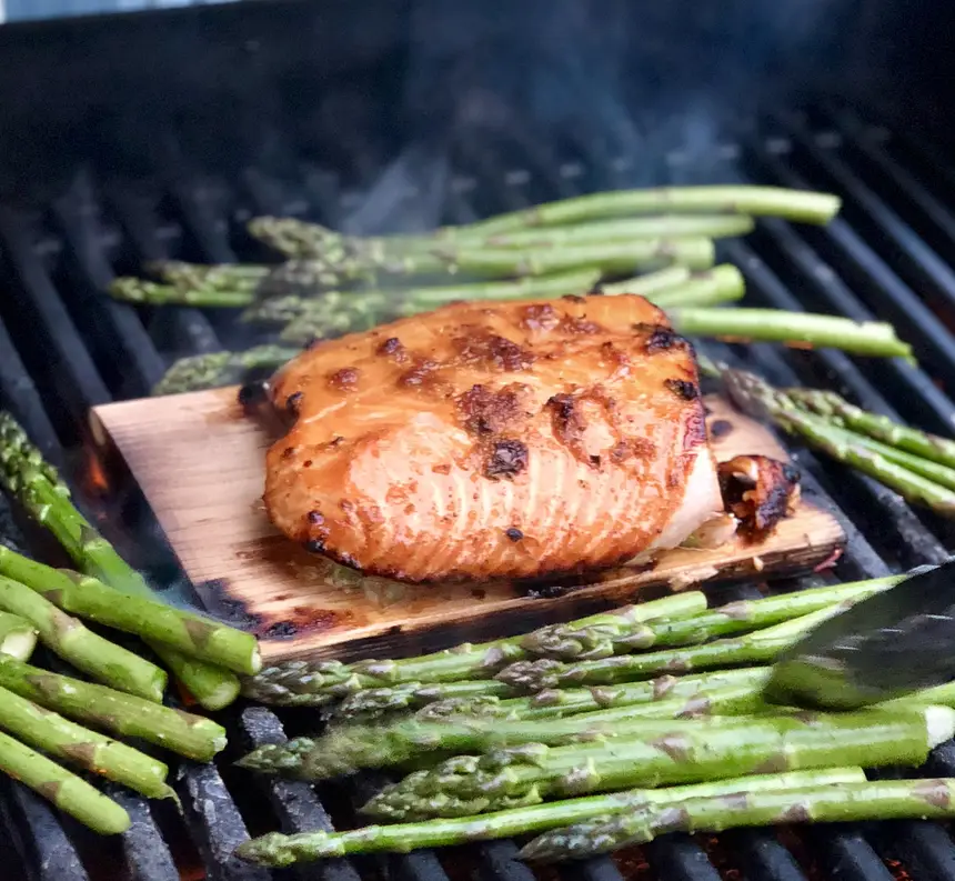 Ginger Cedar Planked Salmon with Maple Glaze