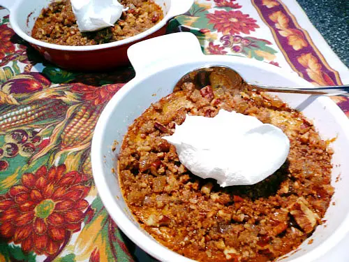 Pumpkin Custard with Pecan-Ginger Topping