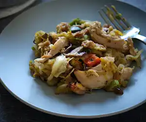 Spaghetti Squash & Chicken Skillet Casserole