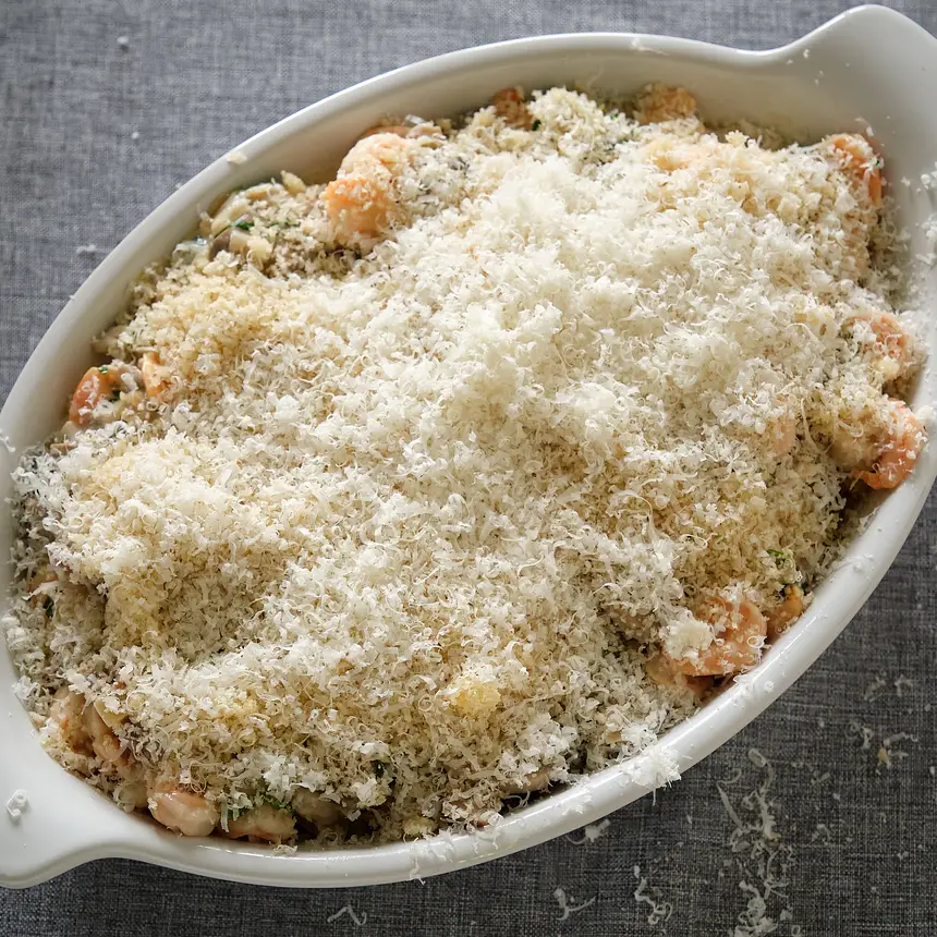 Spaghetti Squash with Mushrooms and Shrimp