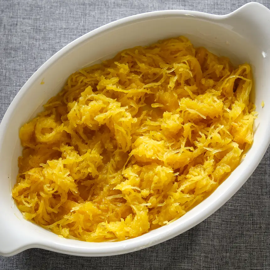 Spaghetti squash in casserole dish