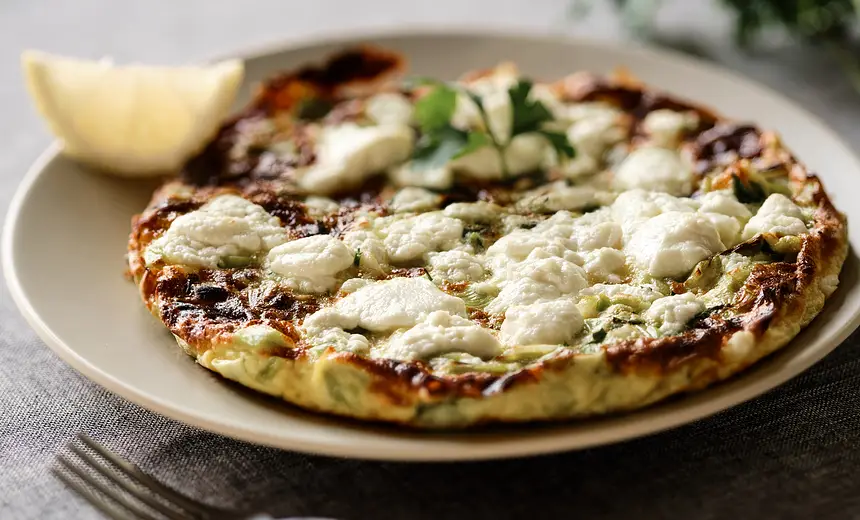 Lemon Frittata with Leeks & Goat Cheese