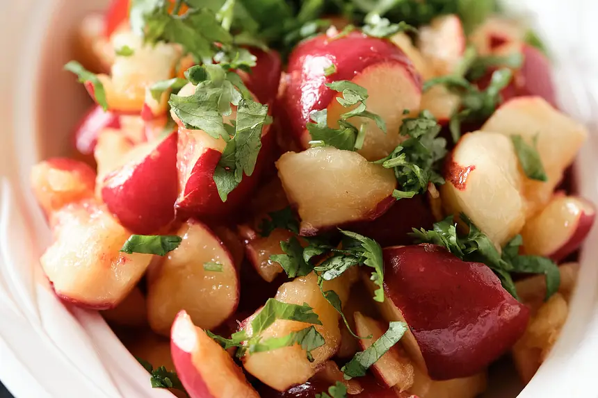 Smashed Radishes in Soy Dressing
