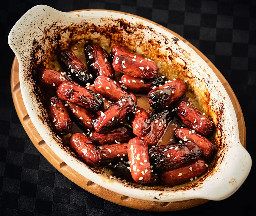 Honey-Sesame Roasted Cocktail Wieners
