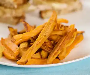 Sweet Potato Fries with Curried Mayonnaise Dip