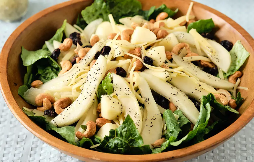Winter Fruit Salad with Lemon Poppyseed Dressing 