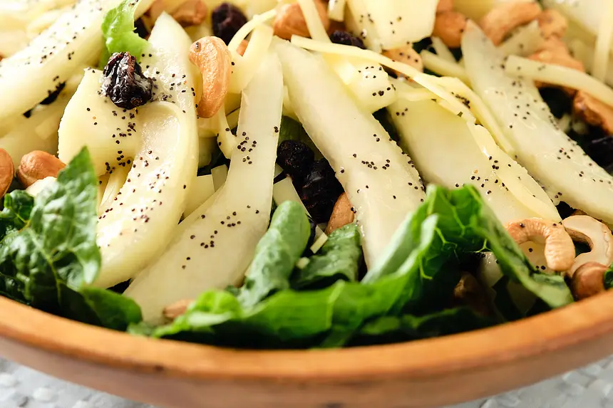 Winter Fruit Salad with Lemon Poppyseed Dressing 