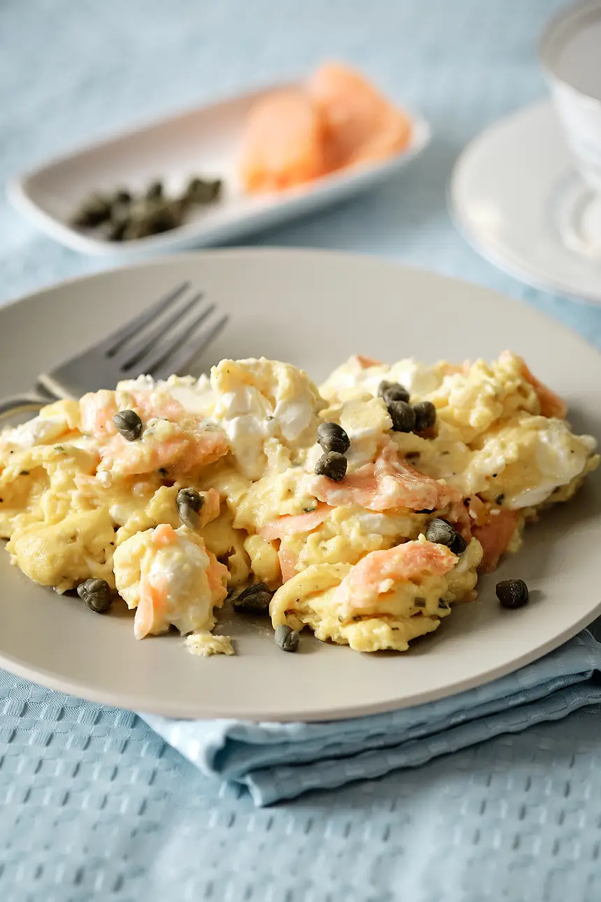 Scrambled Eggs with Lox and Cream Cheese