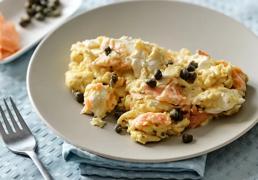 Scrambled Eggs with Lox and Cream Cheese