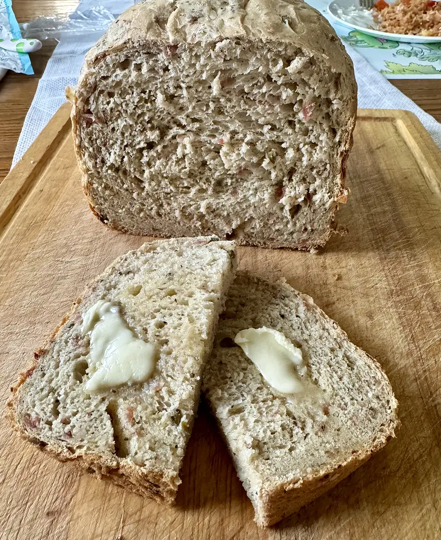 Bread Machine Pepperoni, Olive, & Oregano Pizza Bread