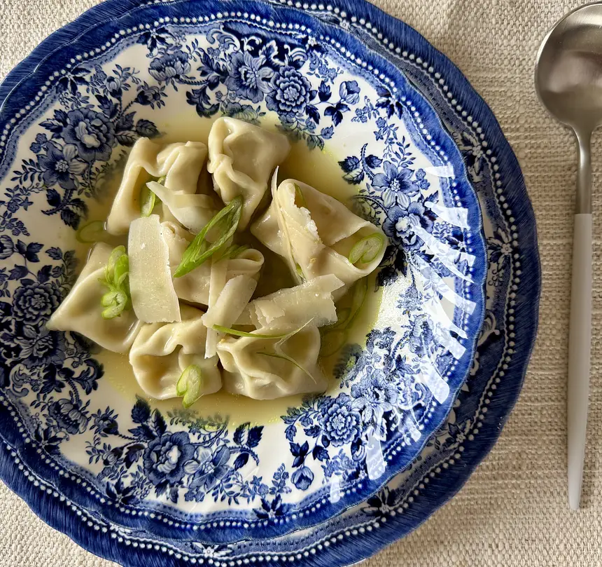 Tortellini with Goat Cheese and Scallions