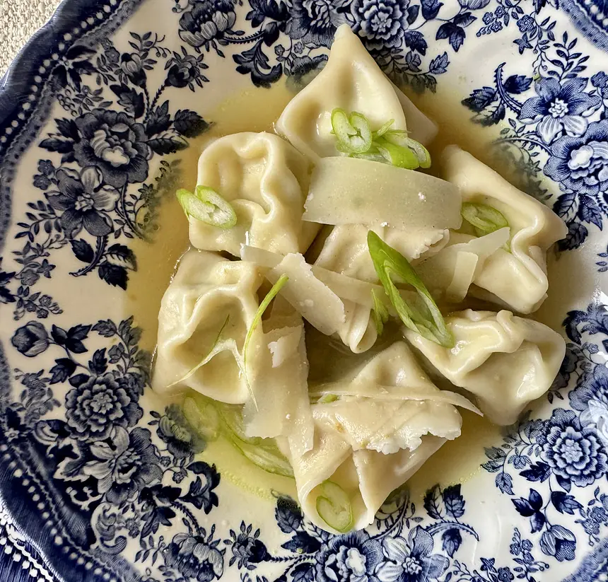 Tortellini with Goat Cheese and Scallions