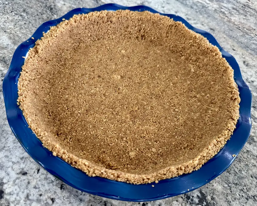 Graham wafer crust before blind baking