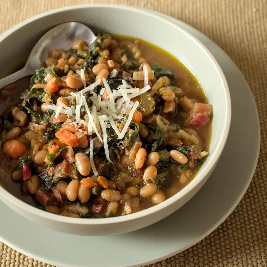 White Bean, Chard and Bacon Soup