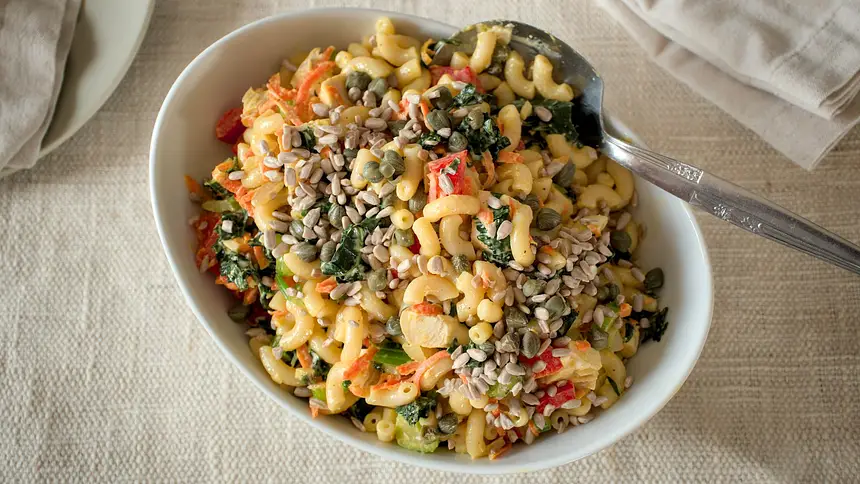 Confetti Macaroni No-Bake Casserole