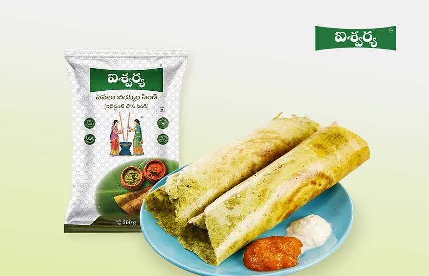 Hand-pound rice pesarattu-andhra breakfast special