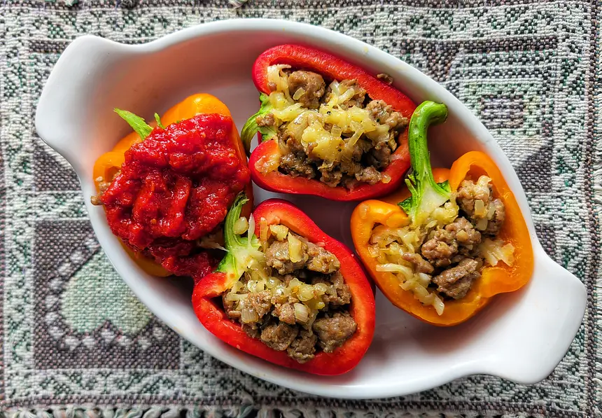 Sausage Stuffed Green Peppers 