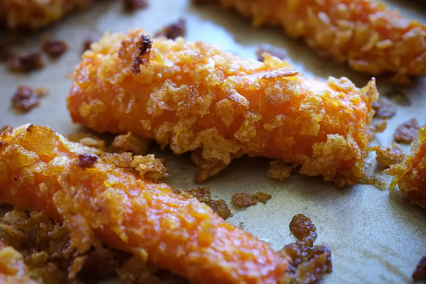 Crispy Cornflake Roasted Carrots