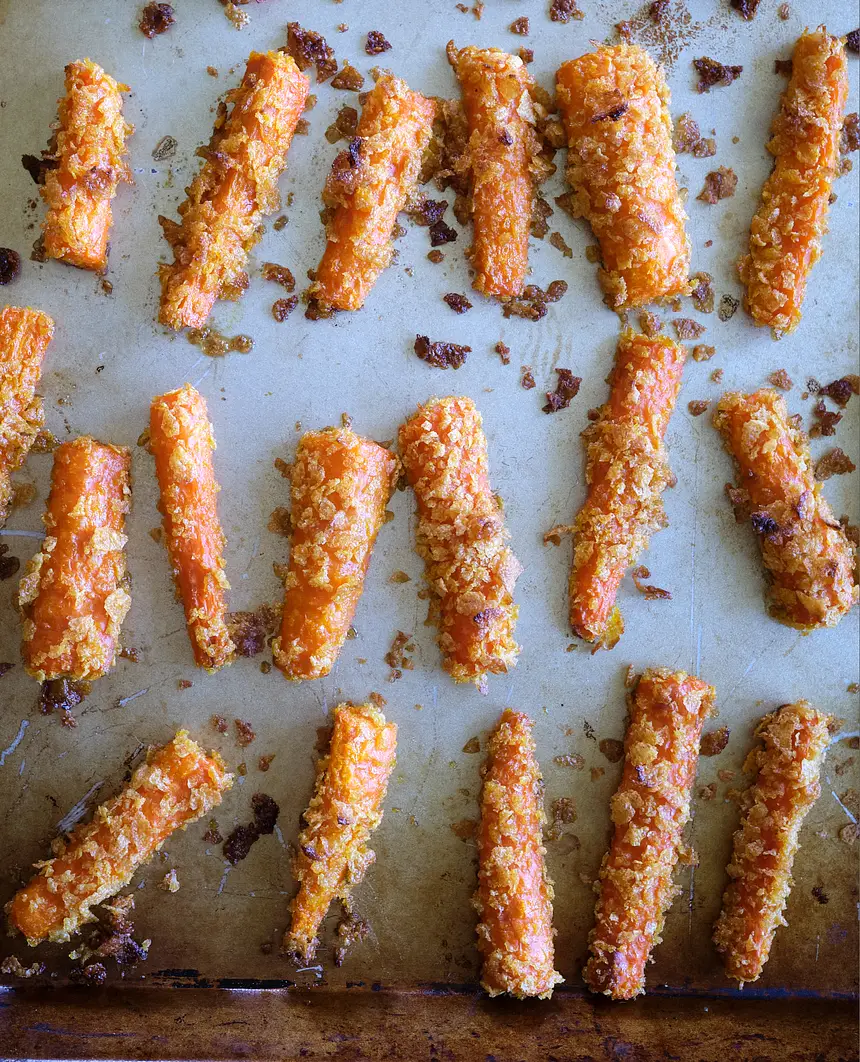 Crispy Cornflake Roasted Carrots