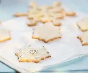 Almond Christmas Snow Flake Cookies