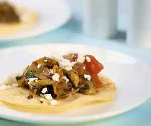 Sauteed Mushrooms, Onion, & Chipotle Chile with Corn Tortillas