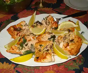 Dilled Salmon Steaks