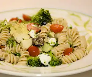 Mediterranean Pasta Salad with Broccoli & Cherry Tomato