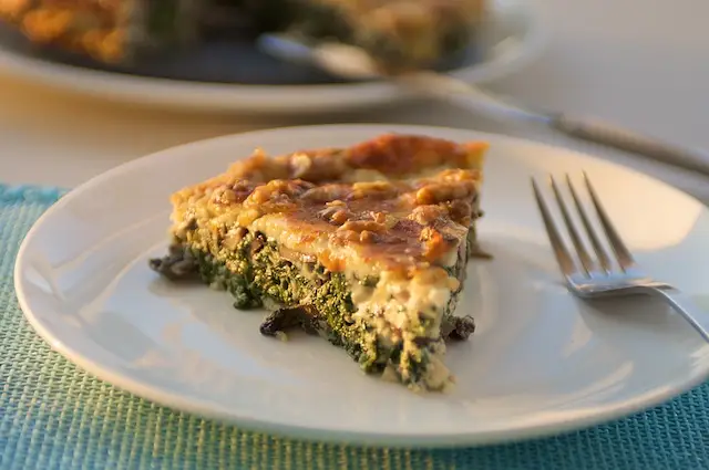 Crustless Spinach & Mushrooms Quiche