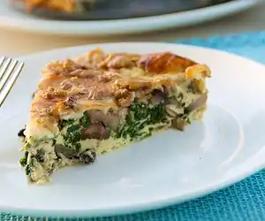 Crustless Spinach & Mushrooms Quiche
