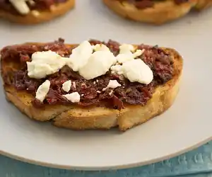 Sun-Dried Tomato Jam with Goat Cheese Crostini